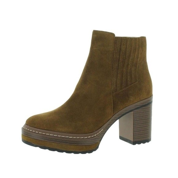 Steve Madden Womens 6.5 M Cognac Brown Suede High Heel Ankle Booties NIB GM0 - Picture 1 of 4